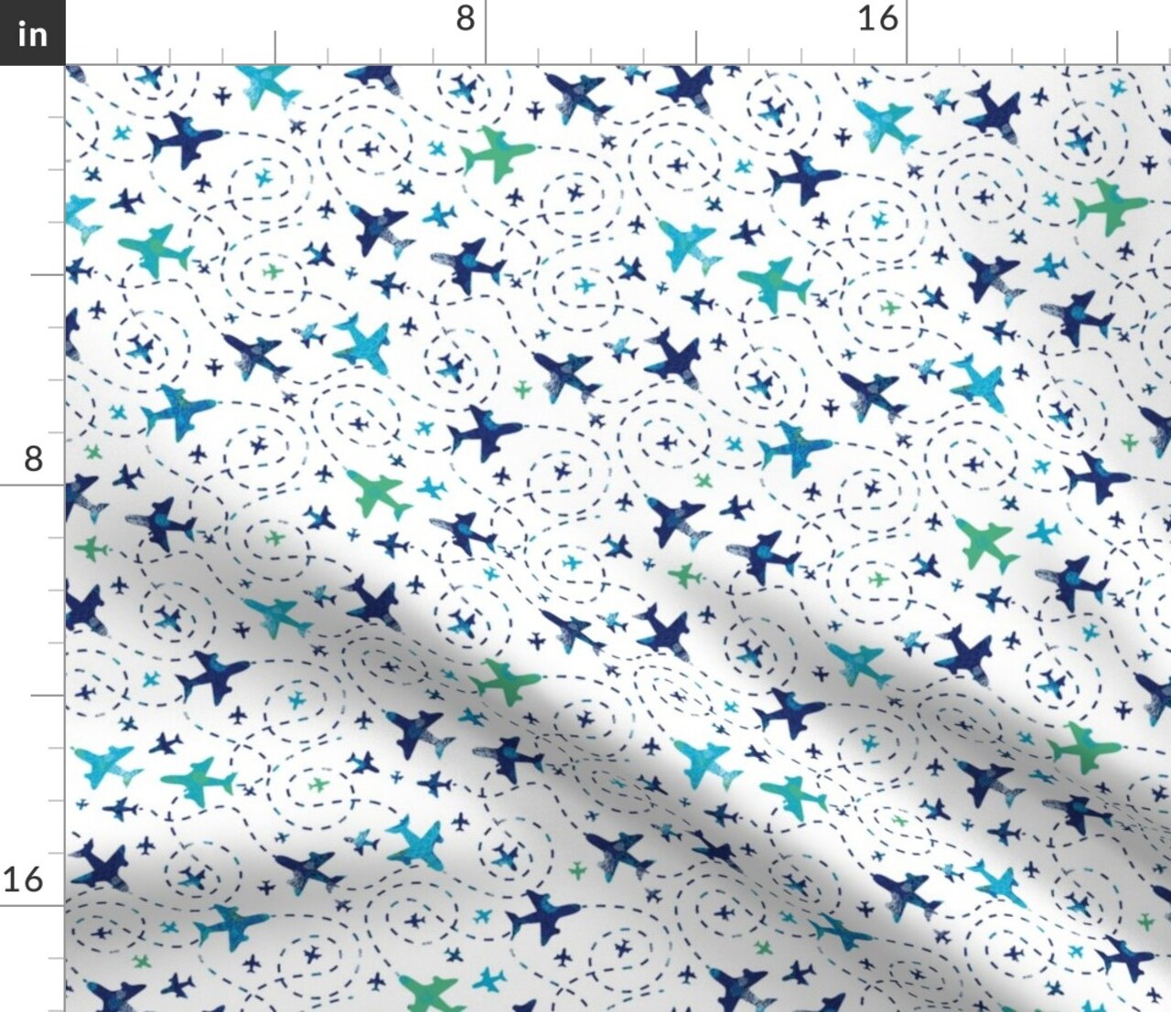 Fun Airplanes White Sky Airplane Plane Aviation Travel Navy Abstract Custom Printed Fabric by Spoonflower Various Fabrics by the Yard or Fat Quarter
